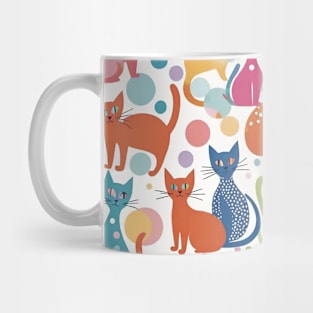 Chromatic Cat Carnival: A Vibrant Feline Pattern Fiesta Mug